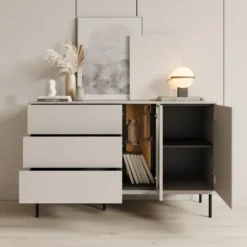 Meubella - Estrella - Dressoir - Beige - 134x41x83 cm