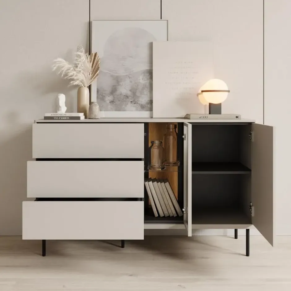 Meubella - Estrella - Dressoir - Beige - 134x41x83 cm