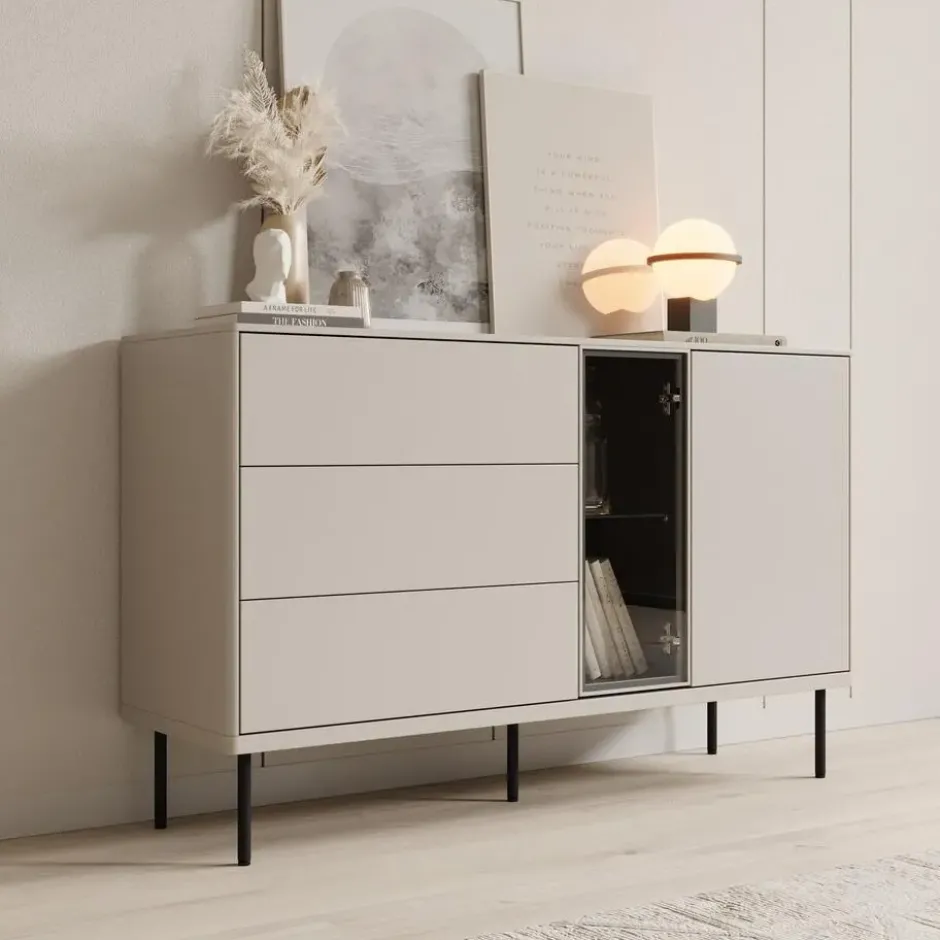 Meubella - Estrella - Dressoir - Beige - 134x41x83 cm
