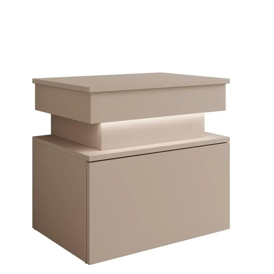 Meubella - Galan - Nachtkastje - Beige - 55x39x51 cm