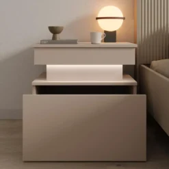 Meubella - Galan - Nachtkastje - Beige - 55x39x51 cm