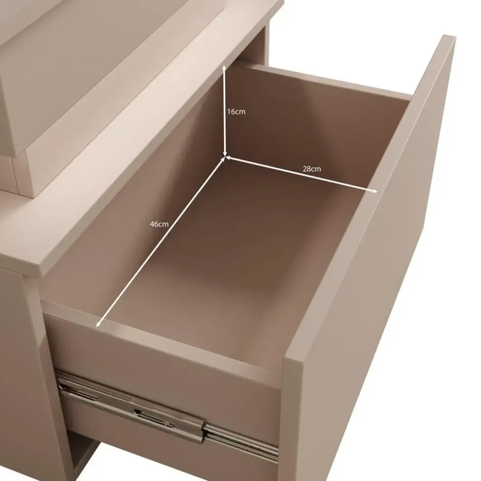 Meubella - Galan - Nachtkastje - Beige - 55x39x51 cm