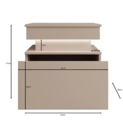 Meubella - Galan - Nachtkastje - Beige - 55x39x51 cm