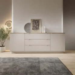 Meubella - Galeno - Dressoir - Beige - 225x41x86 cm