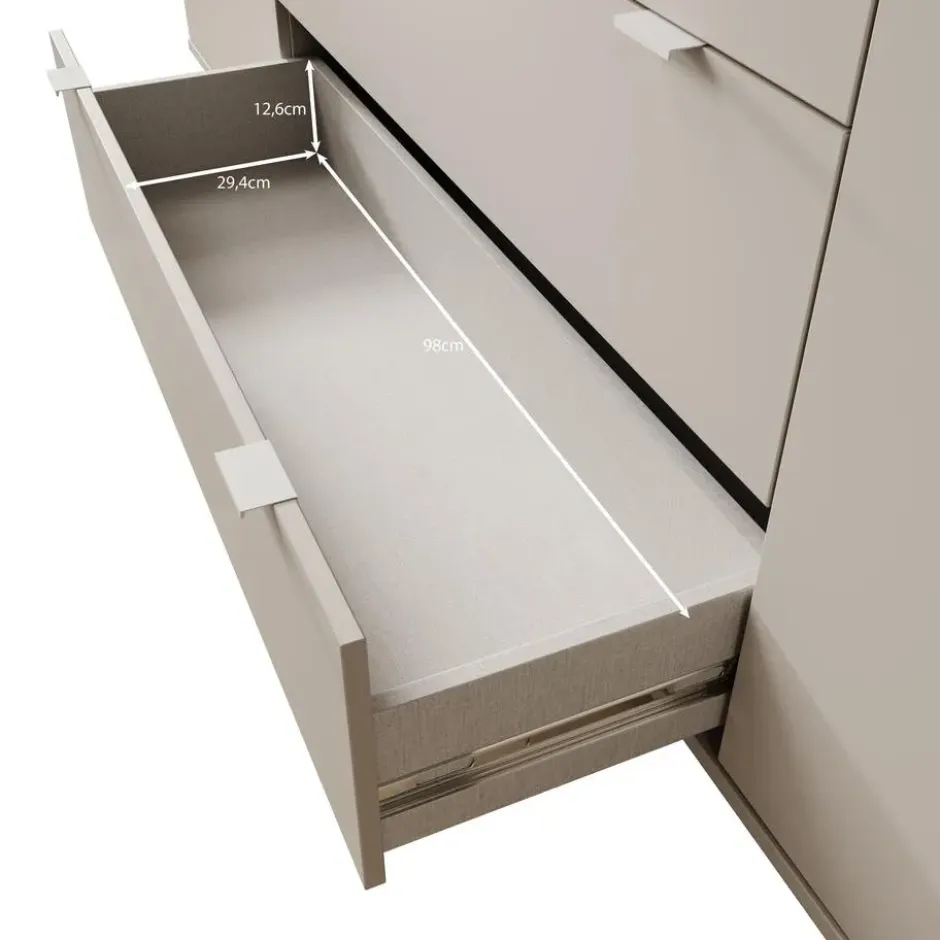 Meubella - Galeno - Dressoir - Beige - 225x41x86 cm