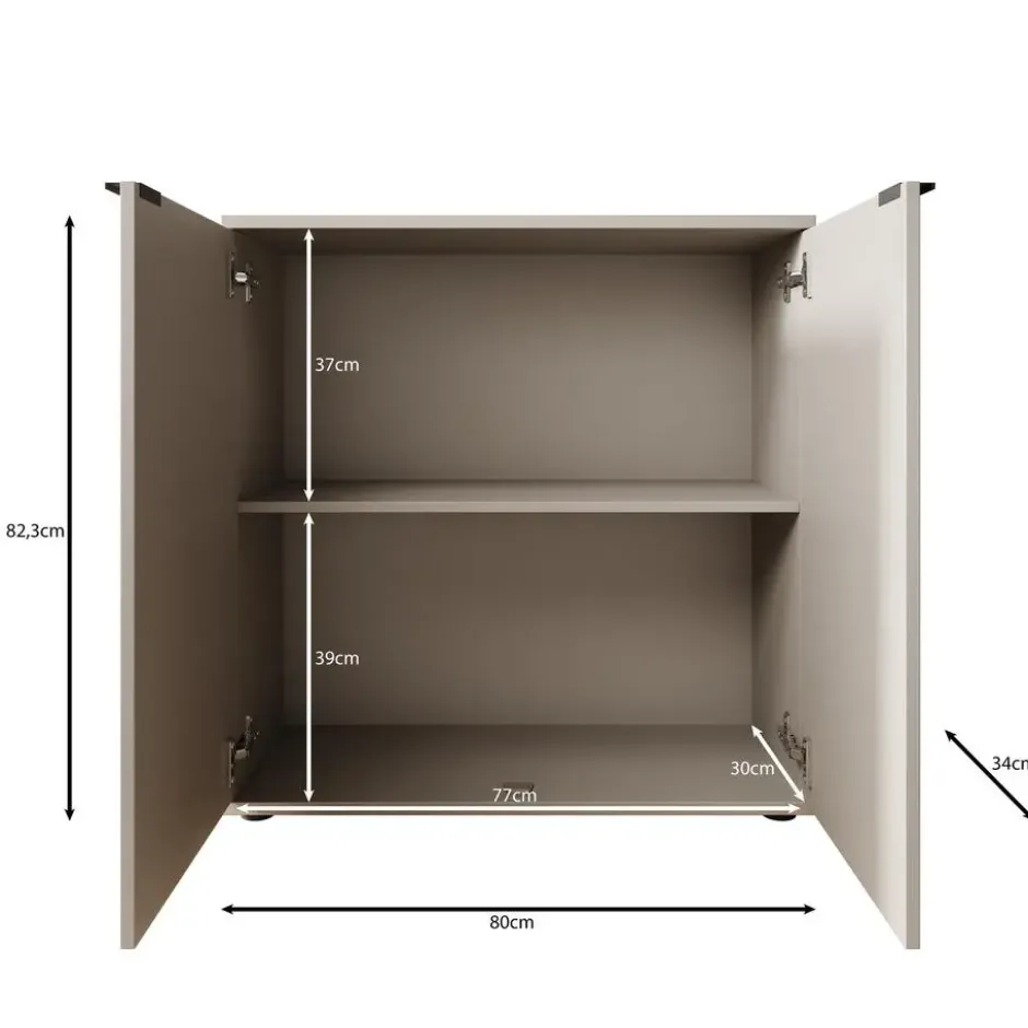 Meubella - Galeno - Dressoir - Beige - 80x34x82 cm