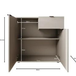 Meubella - Galeno 2 - Dressoir - Beige - 80x34x82 cm