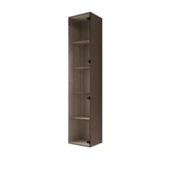Meubella - Gelvio - Vitrinekast met glas - Beige - 35x32x168 cm