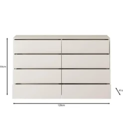 Meubella - Gideon - Ladekast 8 lades - Wit - 120x41x93 cm