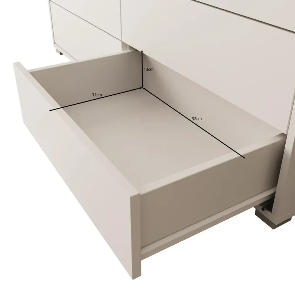 Meubella - Gideon - Ladekast 8 lades - Wit - 120x41x93 cm