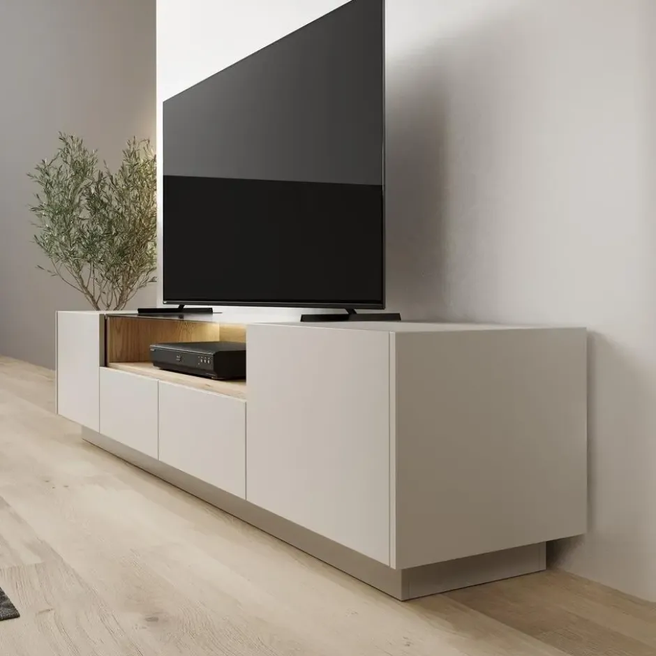 Meubella - Heath - TV-Meubel - Beige - 203x40x43 cm