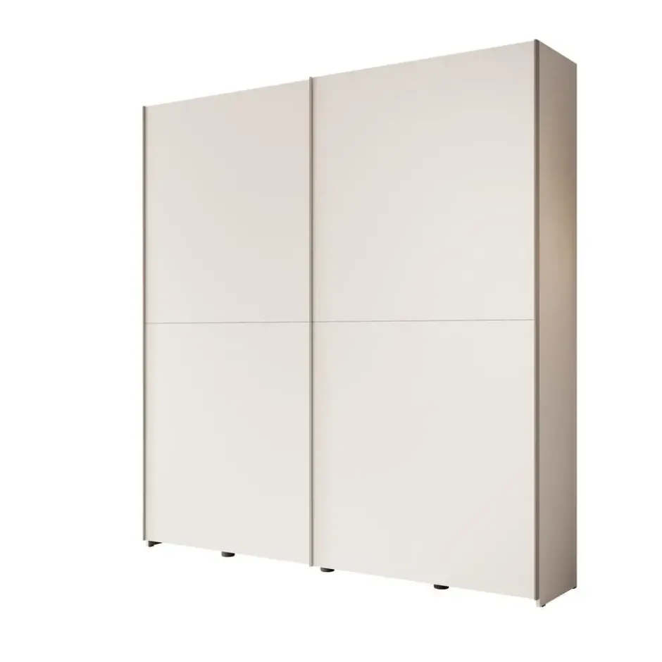 Meubella - Helvar - Kledingkast met schuifdeuren - Wit - 200x39x211 cm