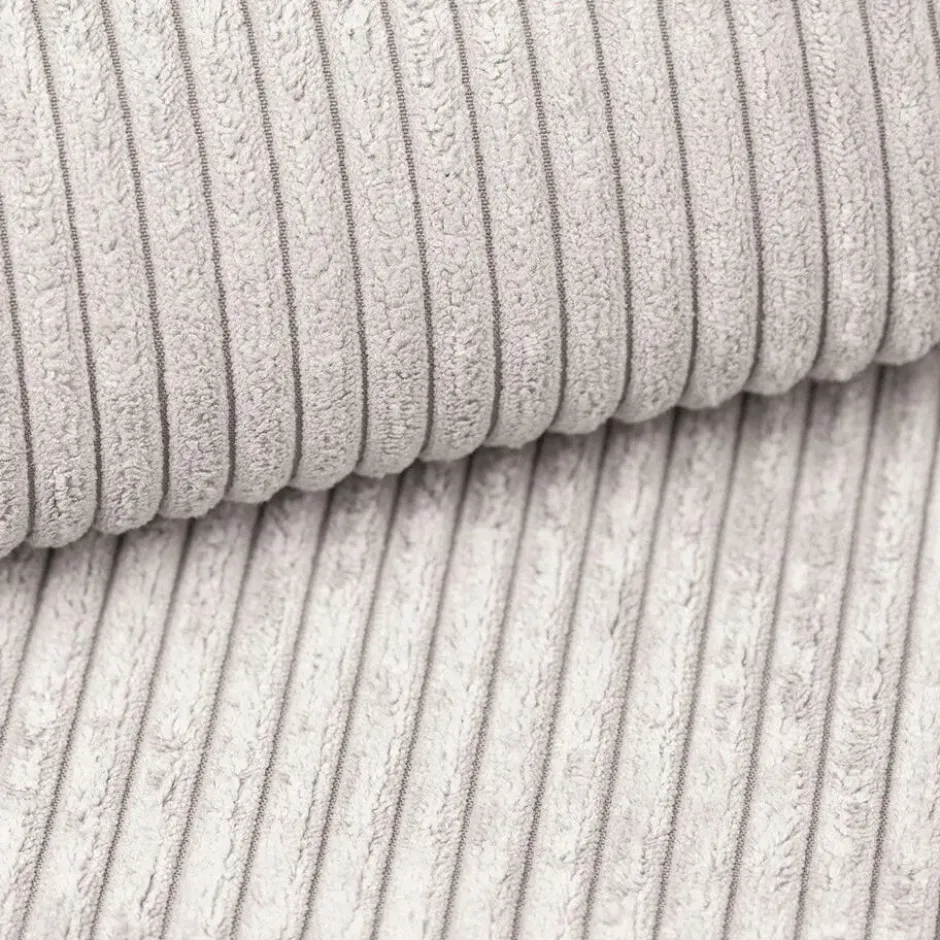 Meubella - Hoekbank Alfort - Beige - Ribstof - Rechts