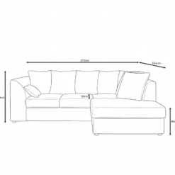 Meubella - Hoekbank Alfort - Beige - Ribstof - Rechts