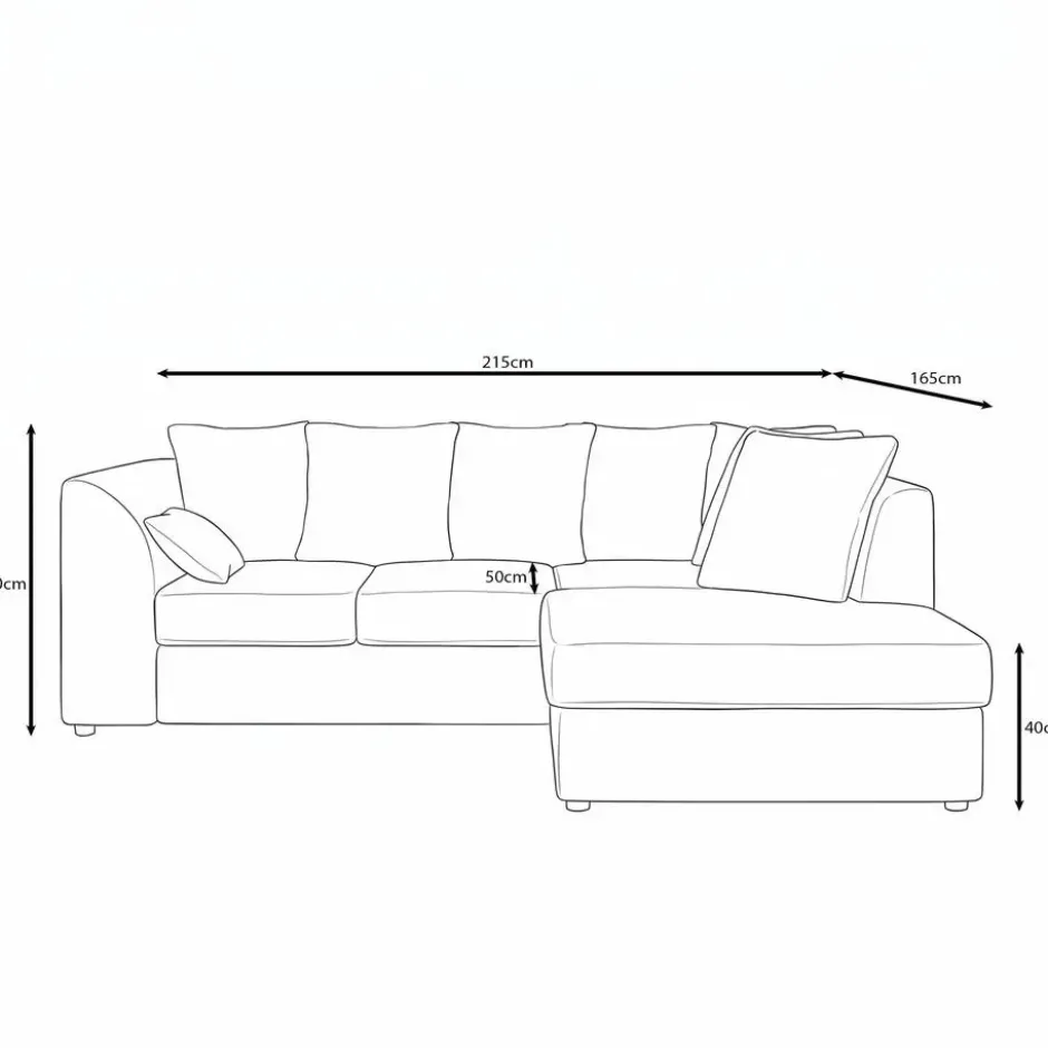 Meubella - Hoekbank Alfort - Beige - Ribstof - Rechts