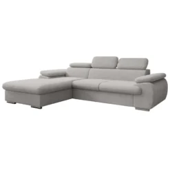 Meubella - Hoekbank Cordoba - Grijs - Ribstof - Links
