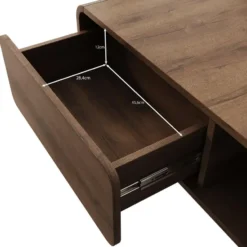Meubella - Hoshii - Salontafel - Donker eikenpatroon - 108x65x45 cm