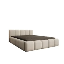 Meubella - Karisma - Tweepersoonsbed - Beige stof - 160x200 cm