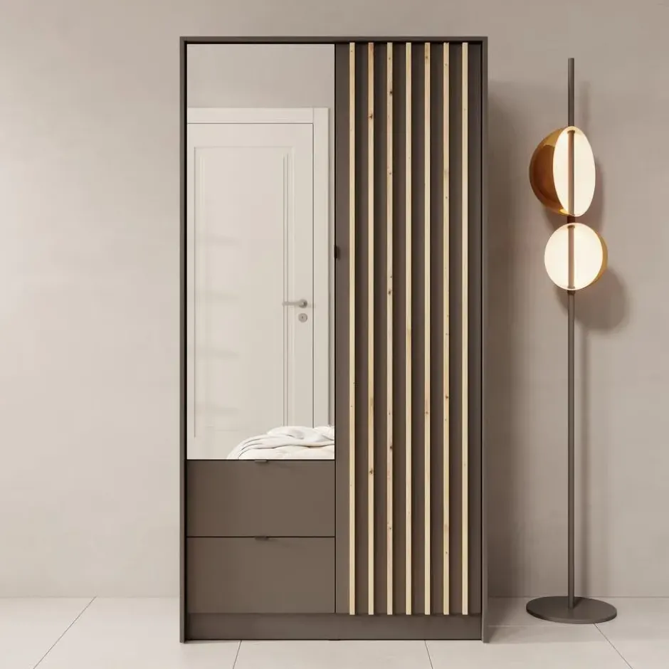 Meubella - Kavalli - Kledingkast met 2 deuren - Zwart - 102x55x201 cm