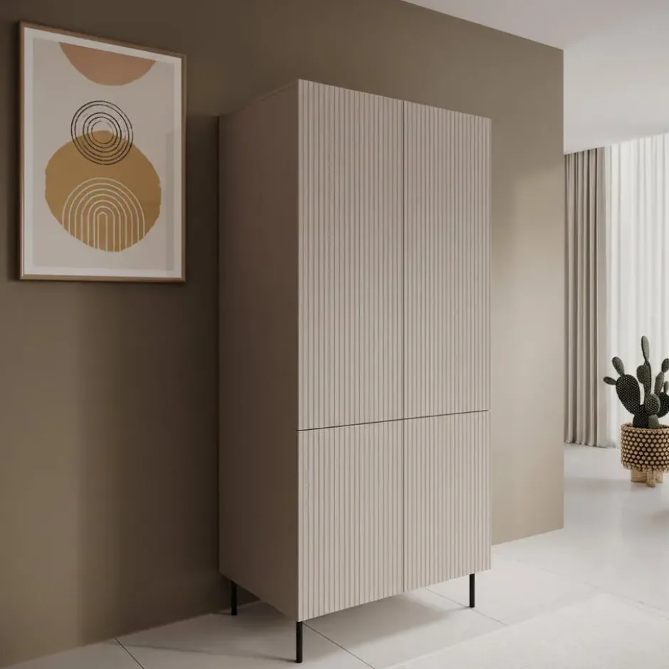 Meubella - Kledingkast Alex - Beige - 90 cm