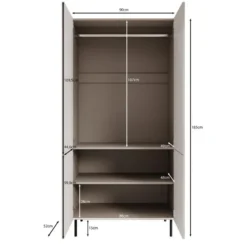 Meubella - Kledingkast Alex - Beige - 90 cm