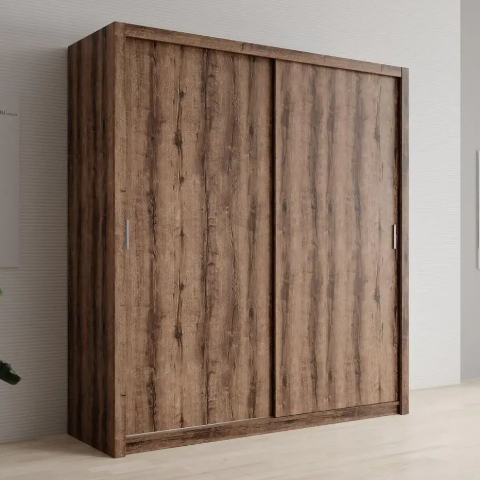 Meubella - Kledingkast Blake - Donker eiken - 200 cm