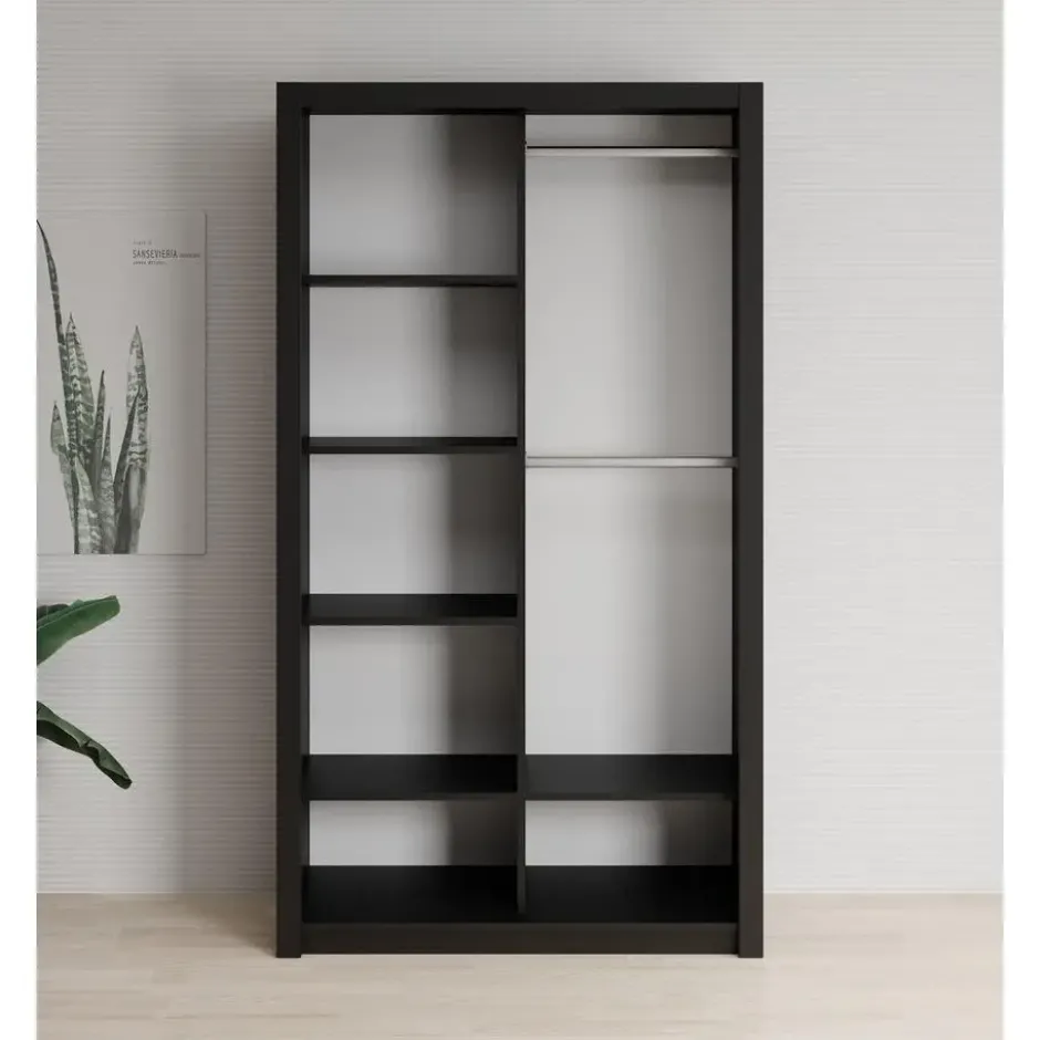 Meubella - Kledingkast Blake - Mat Zwart - 120 cm