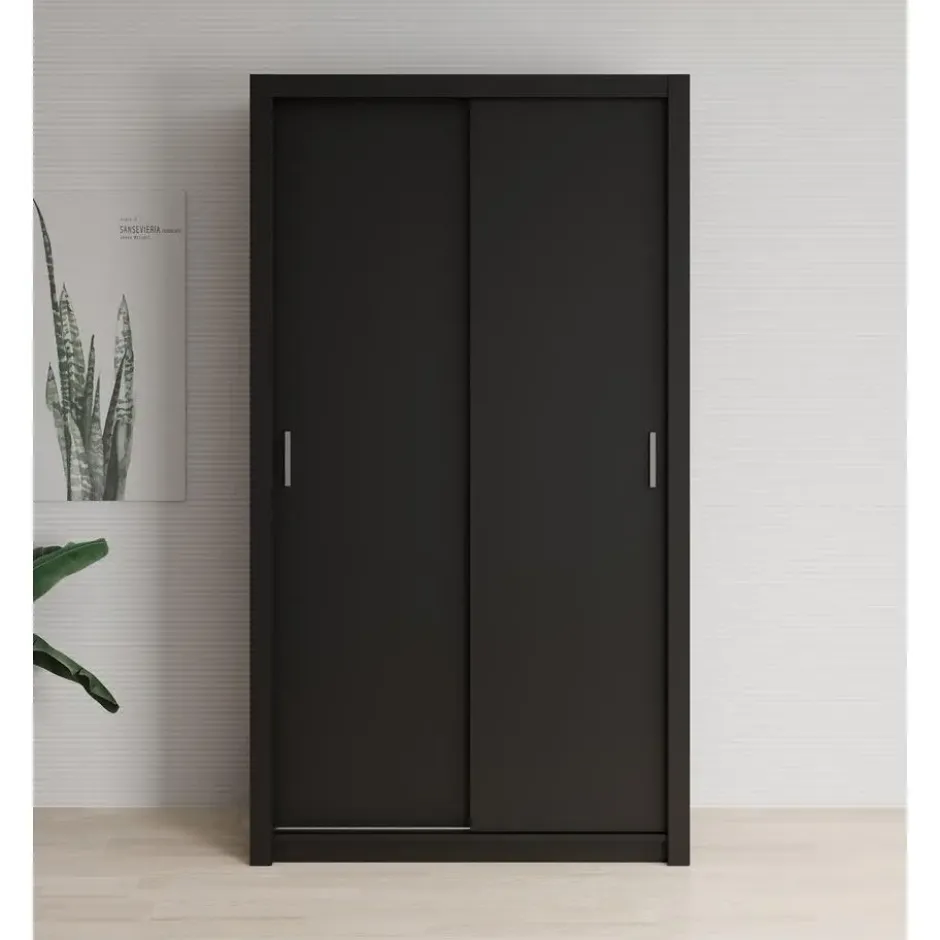 Meubella - Kledingkast Blake - Mat Zwart - 120 cm