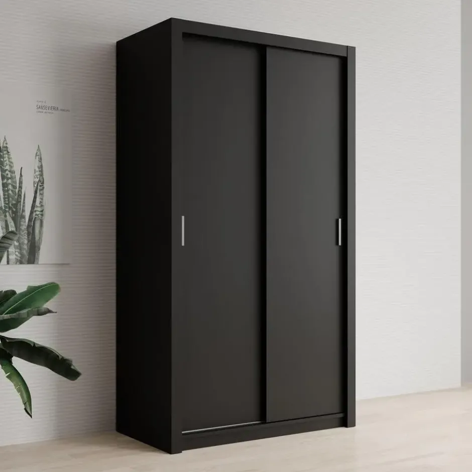 Meubella - Kledingkast Blake - Mat Zwart - 120 cm