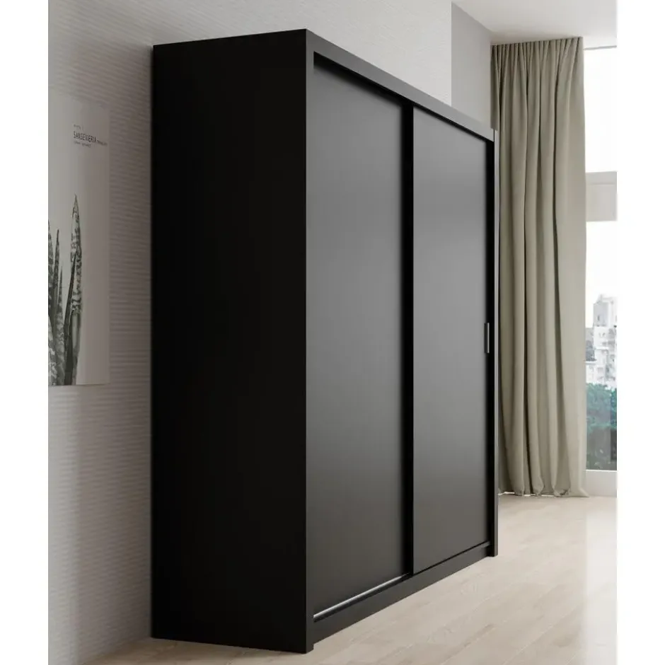 Meubella - Kledingkast Blake - Mat Zwart - 220 cm