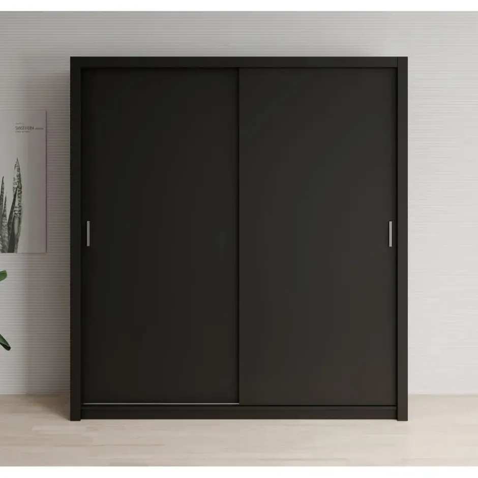 Meubella - Kledingkast Blake - Mat Zwart - 200 cm