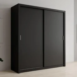 Meubella - Kledingkast Blake - Mat Zwart - 200 cm