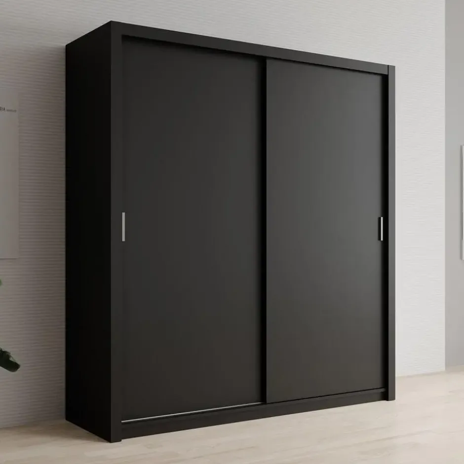 Meubella - Kledingkast Blake - Mat Zwart - 200 cm
