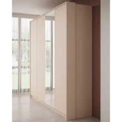Meubella - Kledingkast Desert - Beige - 220 cm - Met spiegel