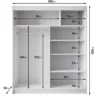 Meubella - Kledingkast Eagle - Beige - 180 cm - Met spiegel