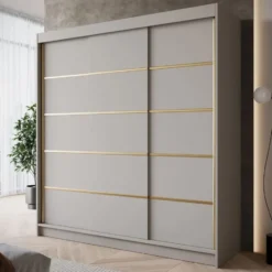 Meubella - Kledingkast Eagle - Beige - 200 cm