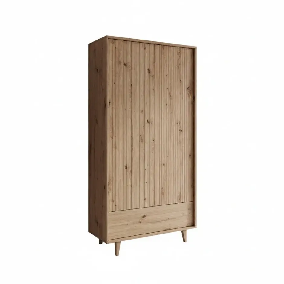 Meubella - Kledingkast Fuzeta - Eiken - 92 cm