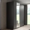 Meubella - Kledingkast Ganaro - Grijs - 180 cm - Met spiegel