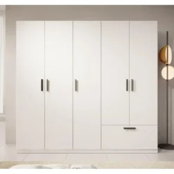 Meubella - Kledingkast Lillian - Wit - 225 cm