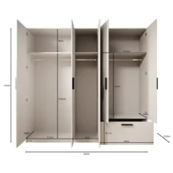 Meubella - Kledingkast Lillian - Wit - 225 cm
