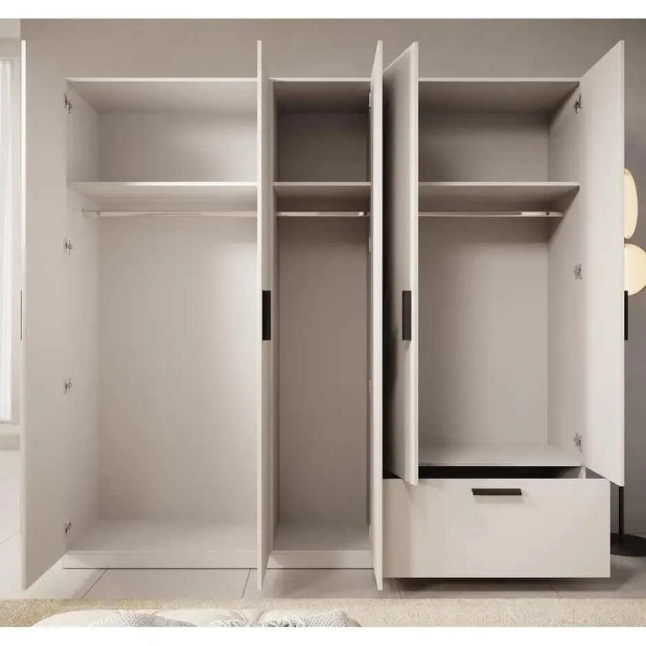 Meubella - Kledingkast Lillian - Wit - 225 cm