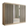 Meubella - Kledingkast Lisbon 2 - Eiken - 250 cm - Met spiegel