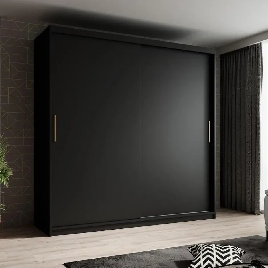 Meubella - Kledingkast Mandalin - Zwart - 200 cm