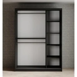 Meubella - Kledingkast Mandalin - Zwart - 150 cm