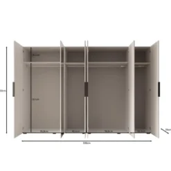 Meubella - Kledingkast Marquesa - Wit - 300 cm - Met spiegel