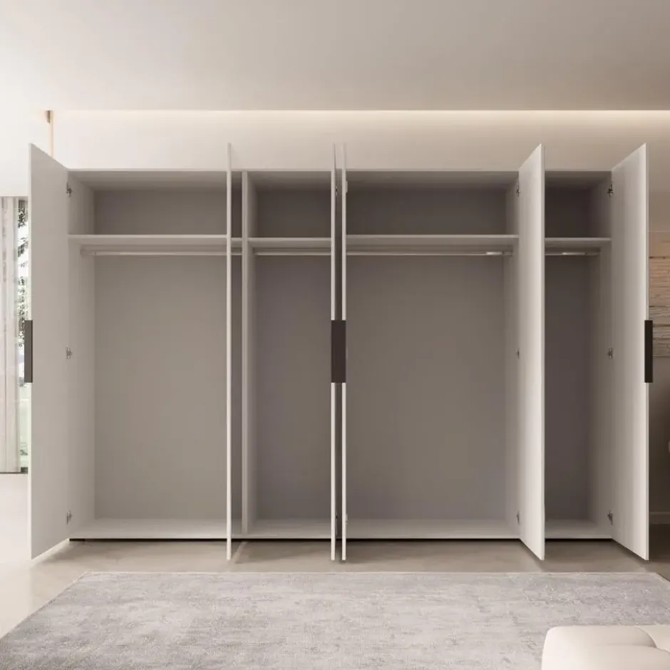 Meubella - Kledingkast Marquesa - Wit - 300 cm - Met spiegel