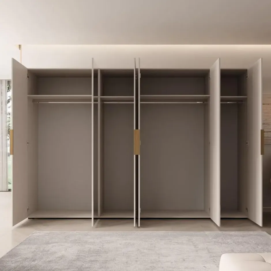 Meubella - Kledingkast Marquesa - Beige - 300 cm - Met spiegel