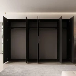 Meubella - Kledingkast Marquesa - Zwart - 300 cm