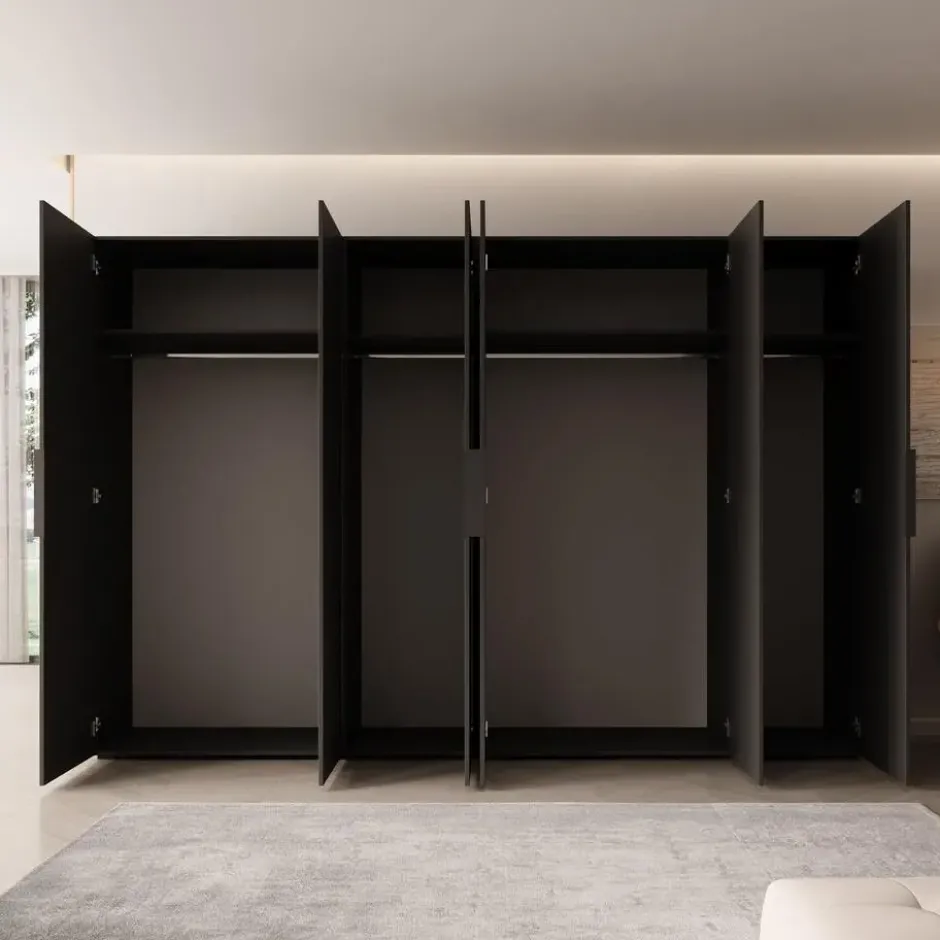 Meubella - Kledingkast Marquesa - Zwart - 300 cm