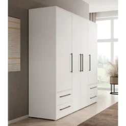 Meubella - Kledingkast Mayen - Wit - 206 cm